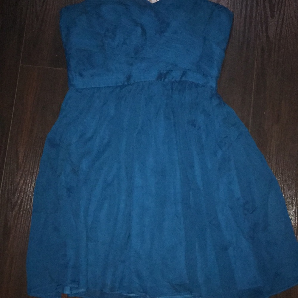 J. Crew Chiffon Arabella blue/green Dress